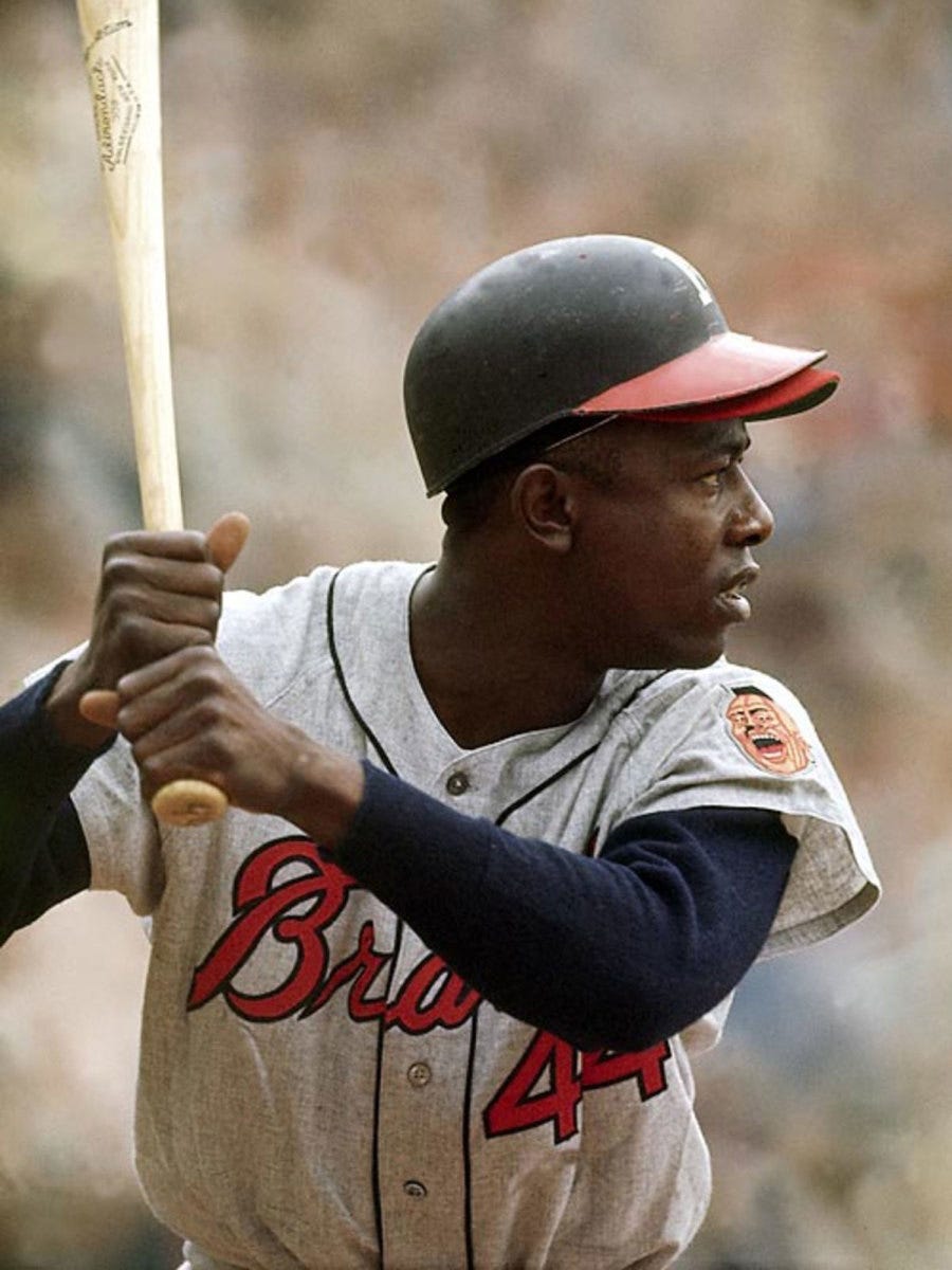 Hank Aaron at bat