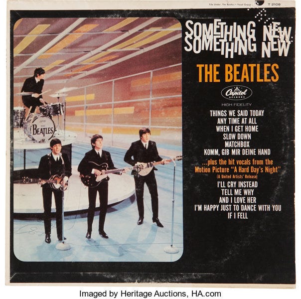 Music Memorabilia:Recordings, Beatles Something New Promo Mono LP (Capitol 2108, 1964)....