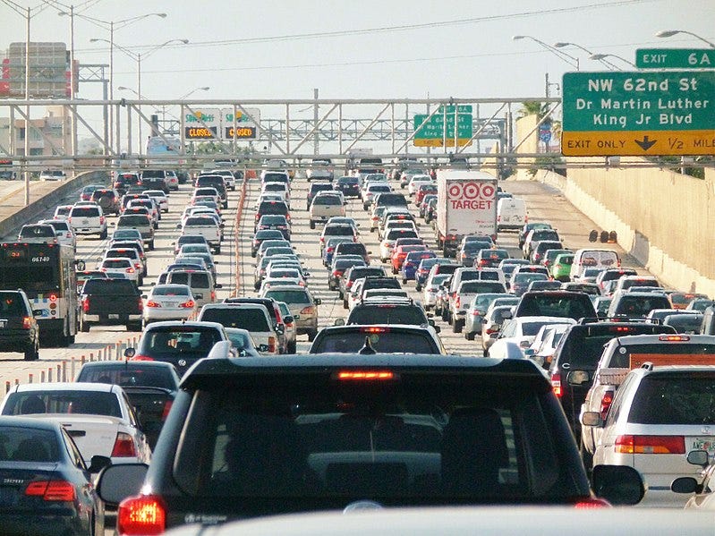 File:Miami traffic jam, I-95 North rush hour.jpg