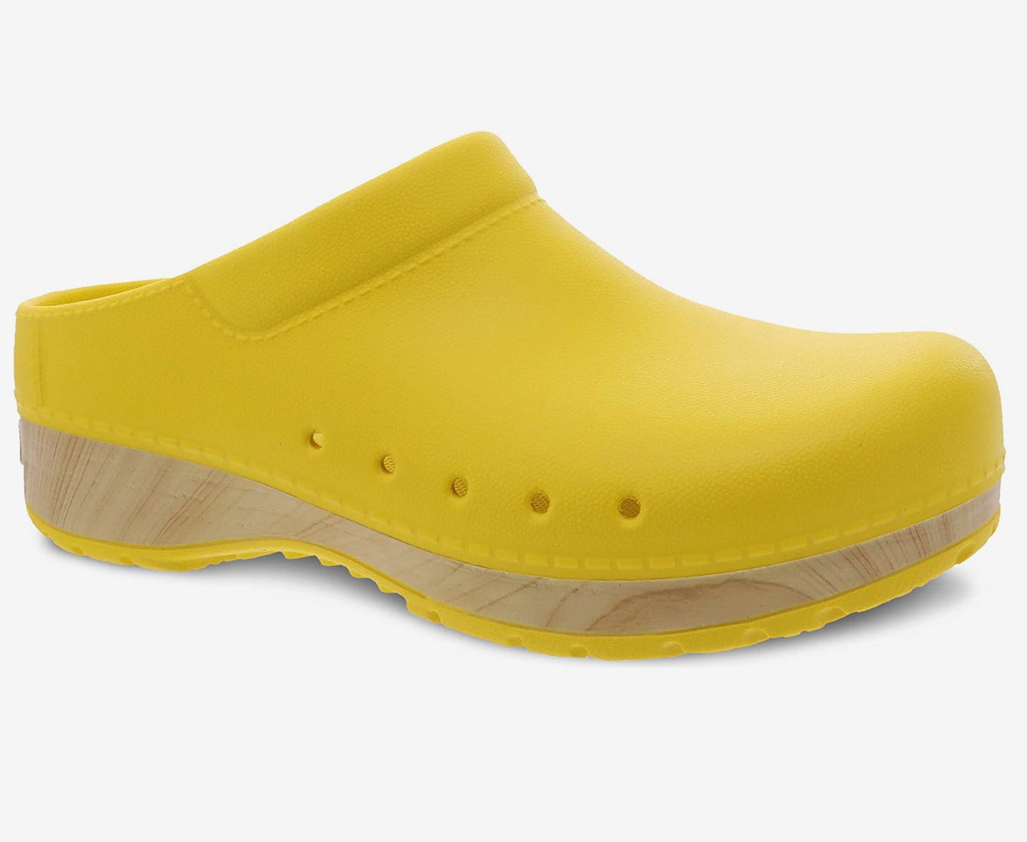 a single bright yellow clog