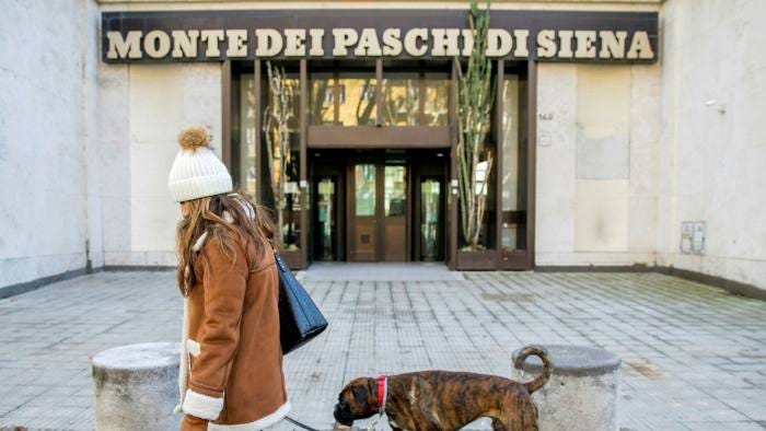 A Monte dei Paschi di Siena bank branch in Rome