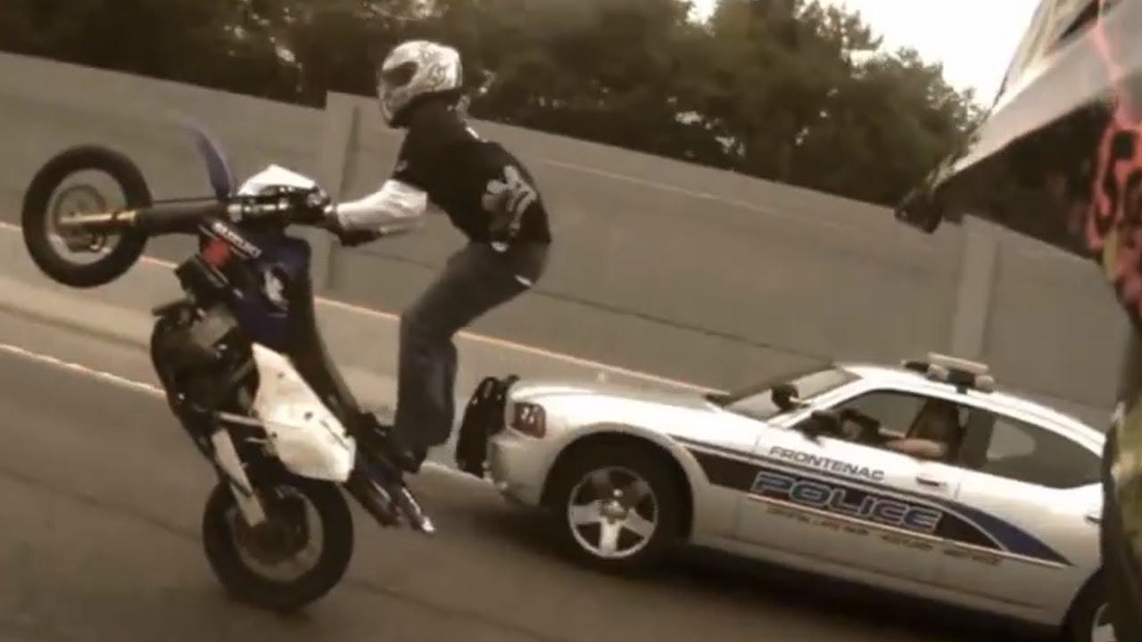 Motorcycle Stunts RIDE OF THE CENTURY ROC Bike Vs Police ...