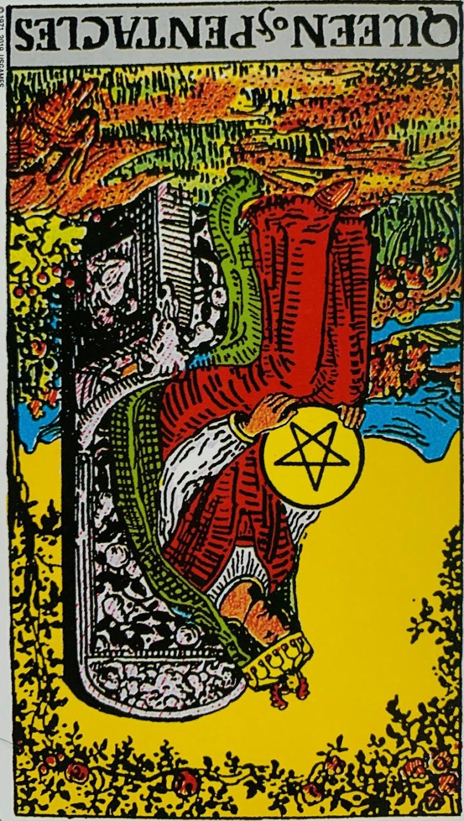 Queen of Pentacles reversed insideout ultimate