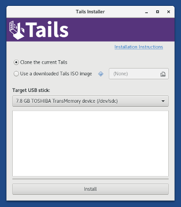 Tails Installer: 'Clone the current Tails'