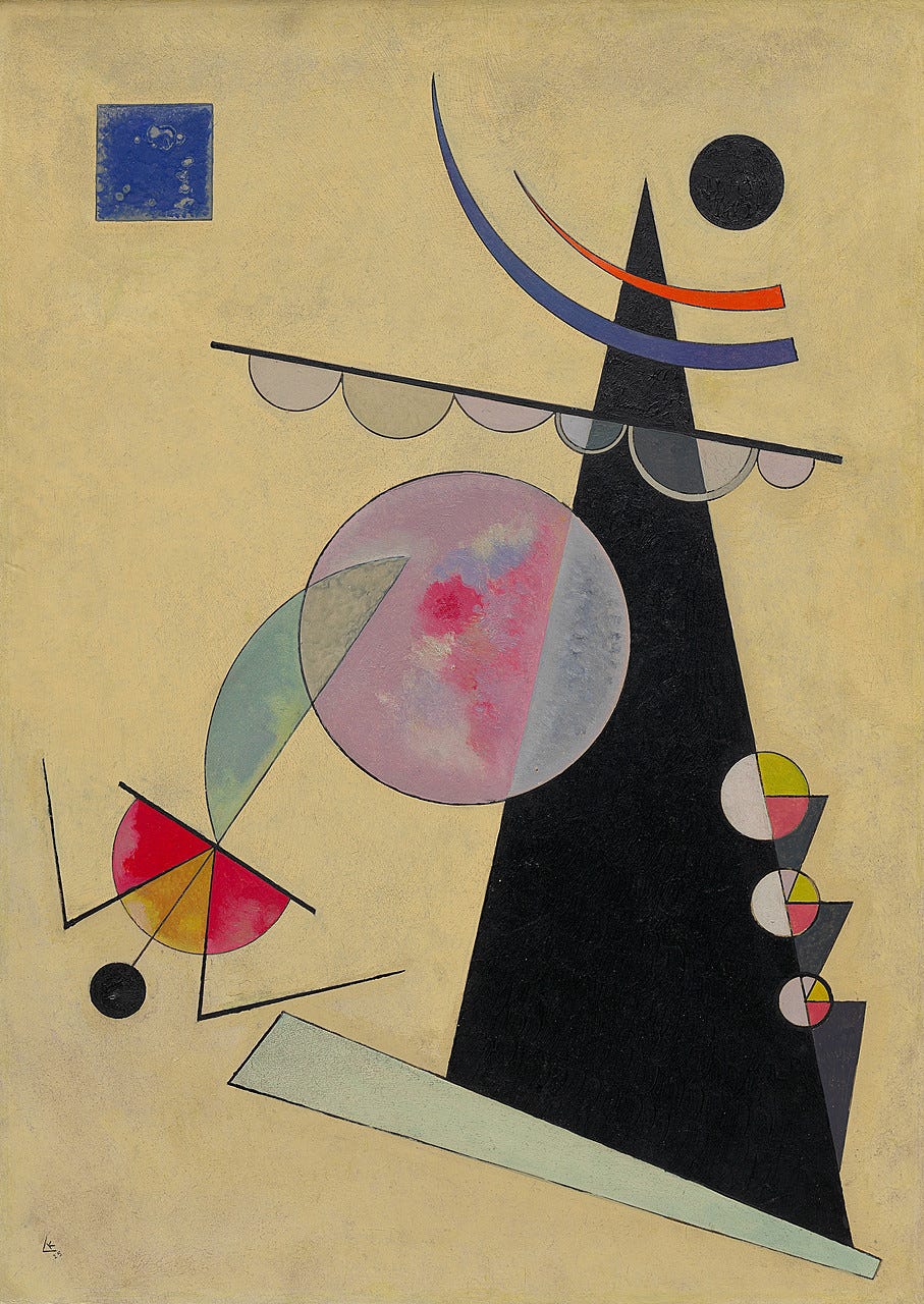 Vasily Kandinsky, Bright Unity, April 1925. Oil on board, 27 1/2 x 19 5/8 inches (69.9 x 49.9 cm)