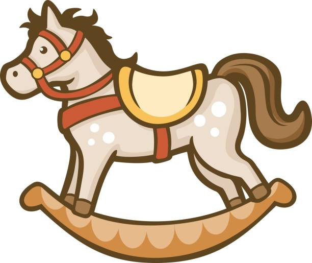 Rocking Horse Stock Illustration - Download Image Now - Rocking Horse,  Cartoon, Wood - Material - iStock