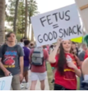 SHOCKING: Pro-abortion protesters hold 'Fetus = Good Snack' sign, chant ...