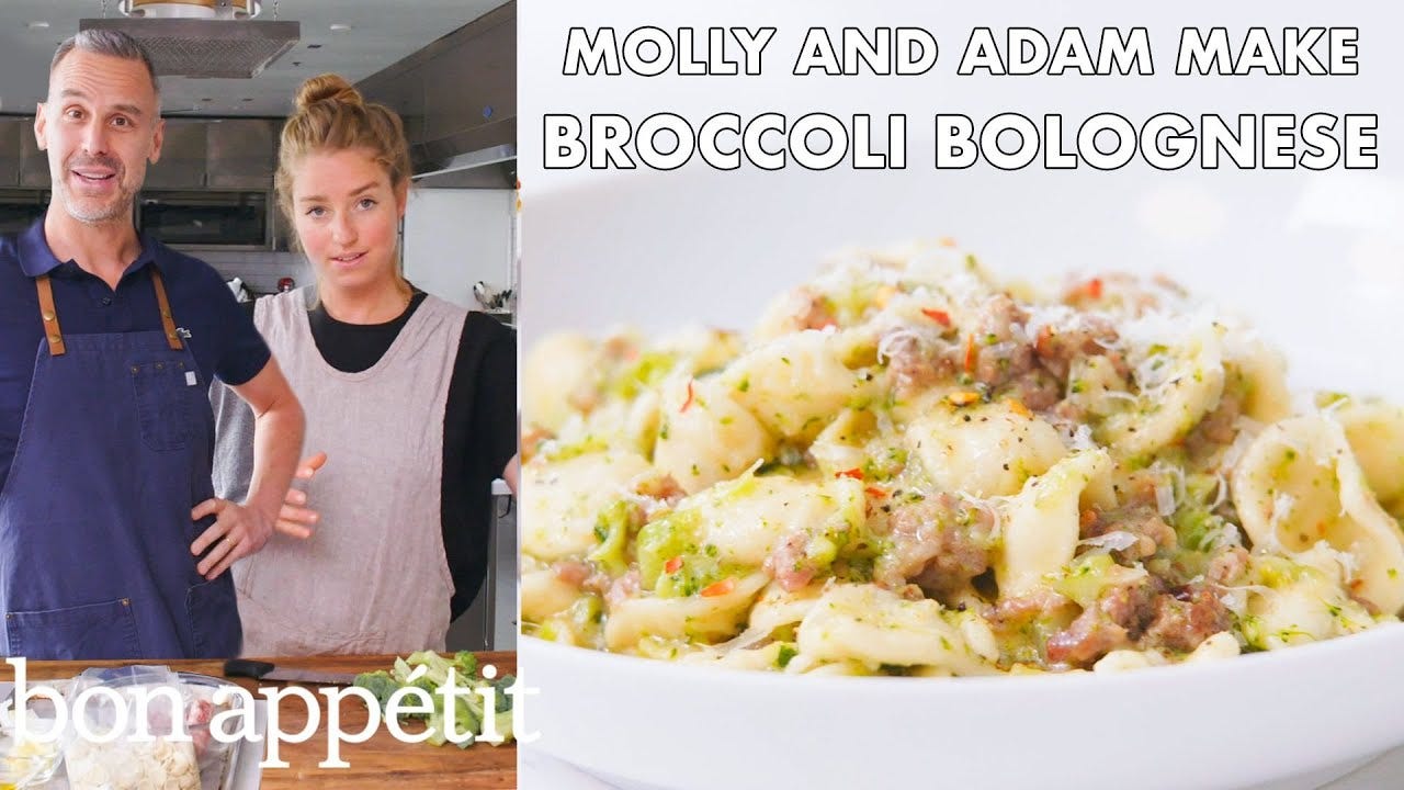 Molly and Adam Make Broccoli Bolognese From the Test Kitchen Bon Apptit