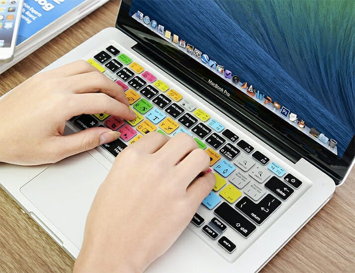 Adobe Post Processing Shortcuts Keyboard Skin on a laptop