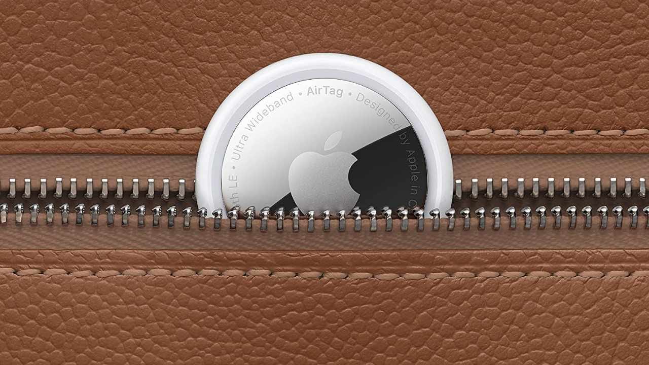 Apple AirTag inside a leather bag
