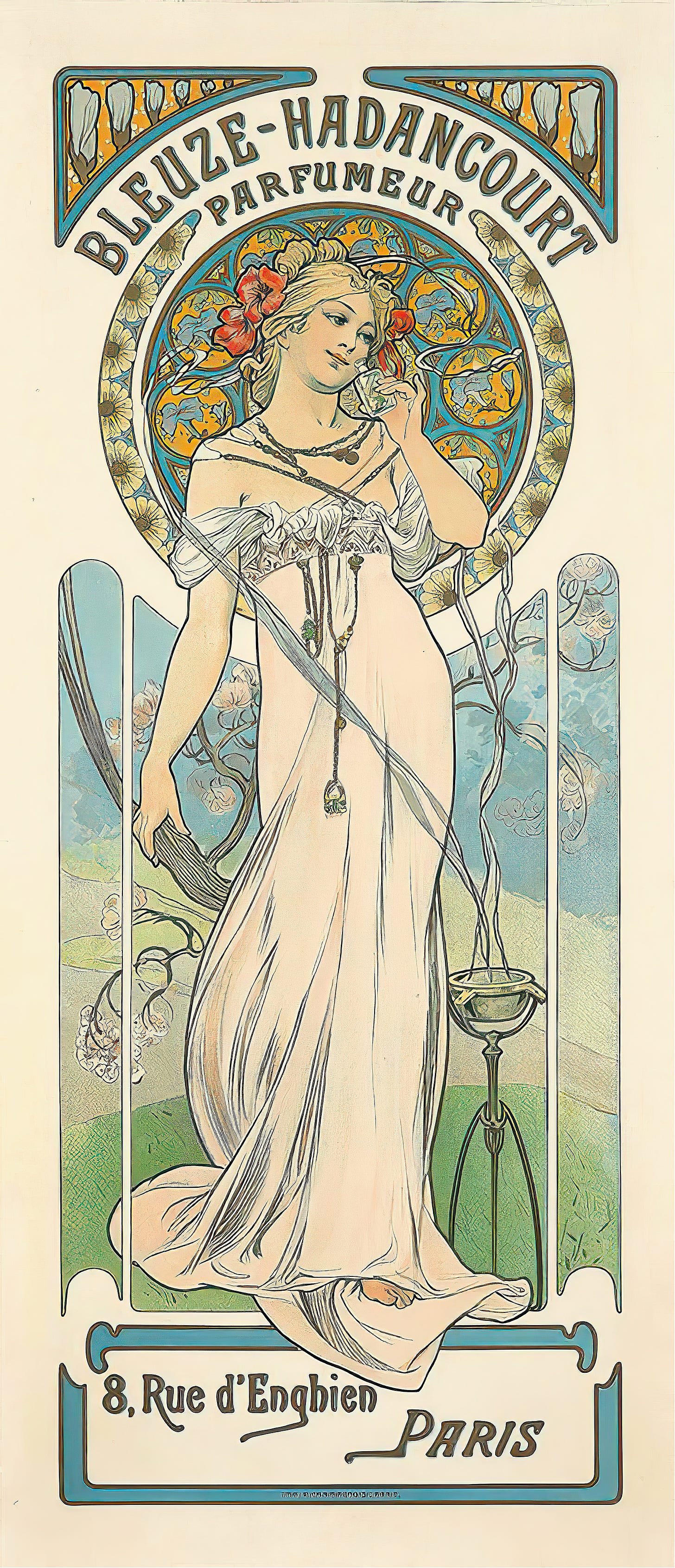 Bleuze-Hadancourt Parfumeur (Ca. 1899) by Alphonse Mucha