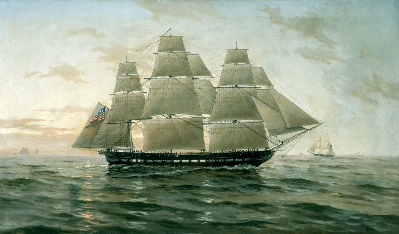 Painting of USS Chesapeake by F. Muller