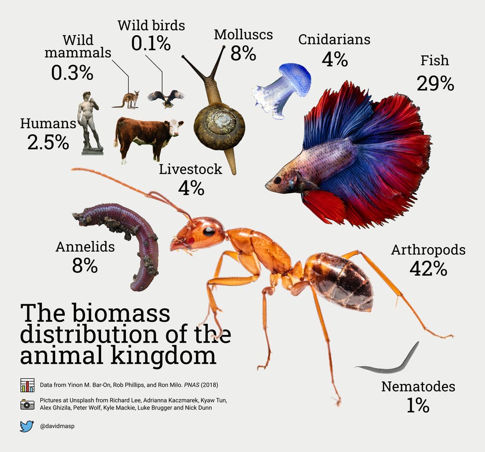 r/dataisbeautiful - [OC] The biomass distribution of the animal kingdom