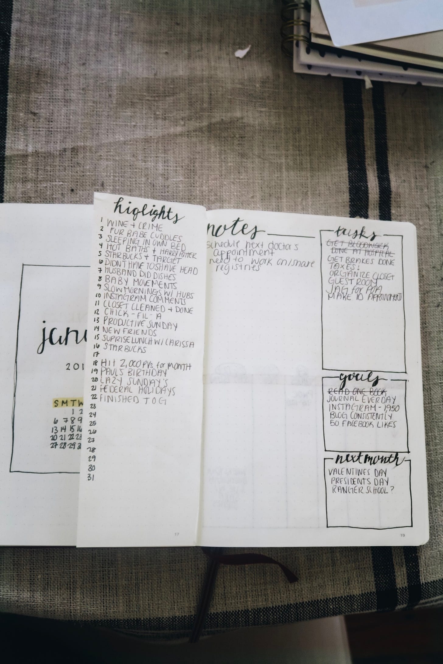 2019 Bullet Journal Setup | Monthly Layout