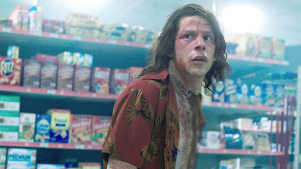 Mike Howell (Jesse Eisenberg) is a pot-smoking convenience-store clerk who discovers he's actually a secretly trained assassin in "American Ultra," a 2015 Lionsgate action-comedy directed by Nima Nourizadeh.