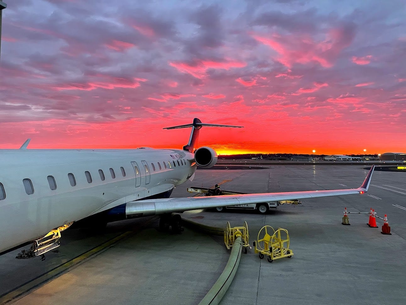 Sunrise at the Madison WI. airport.