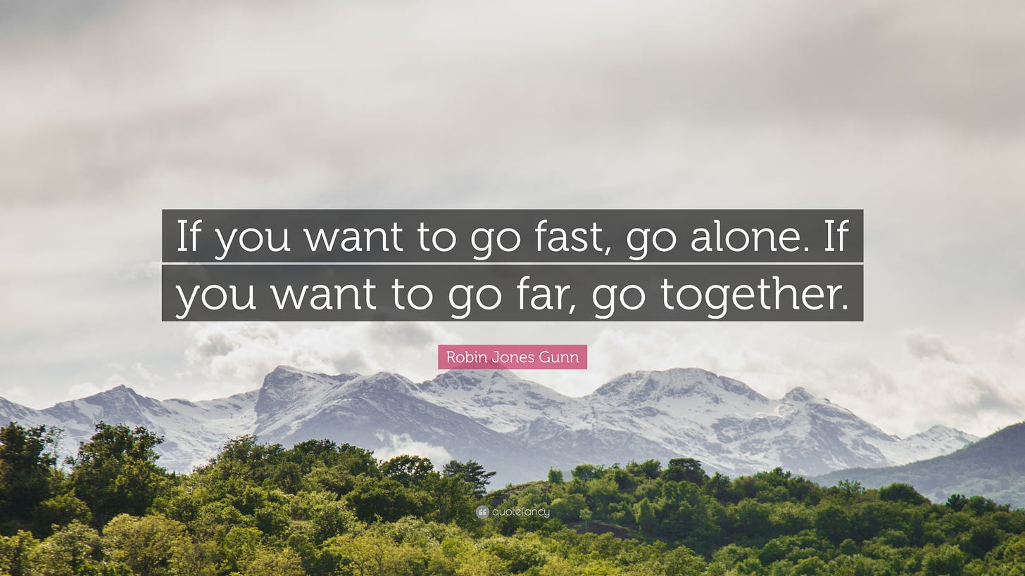 Robin Jones Gunn Quote: “If you want to go fast, go alone. If you want to