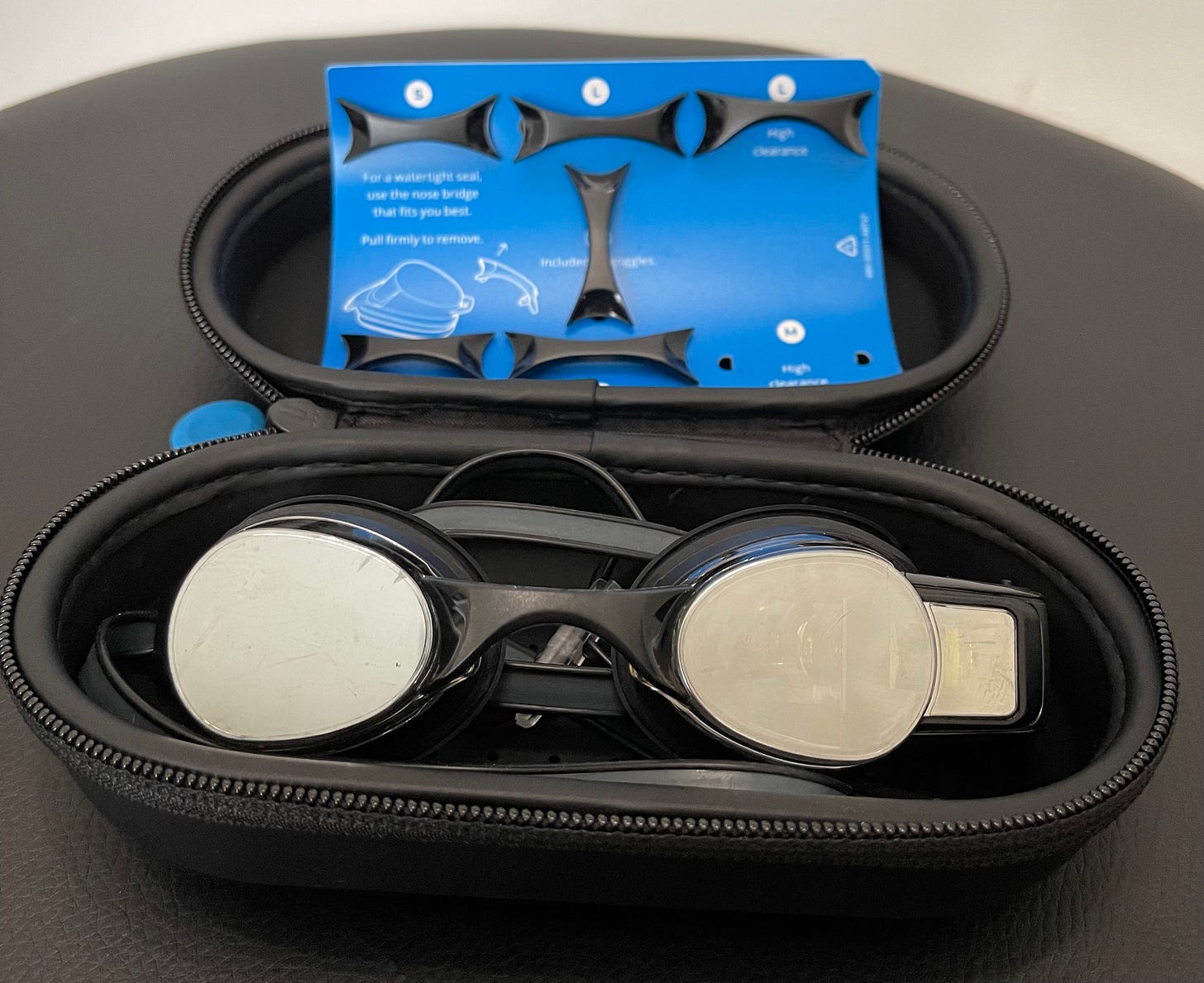 Form Smart Goggles in their case with nose piece selection