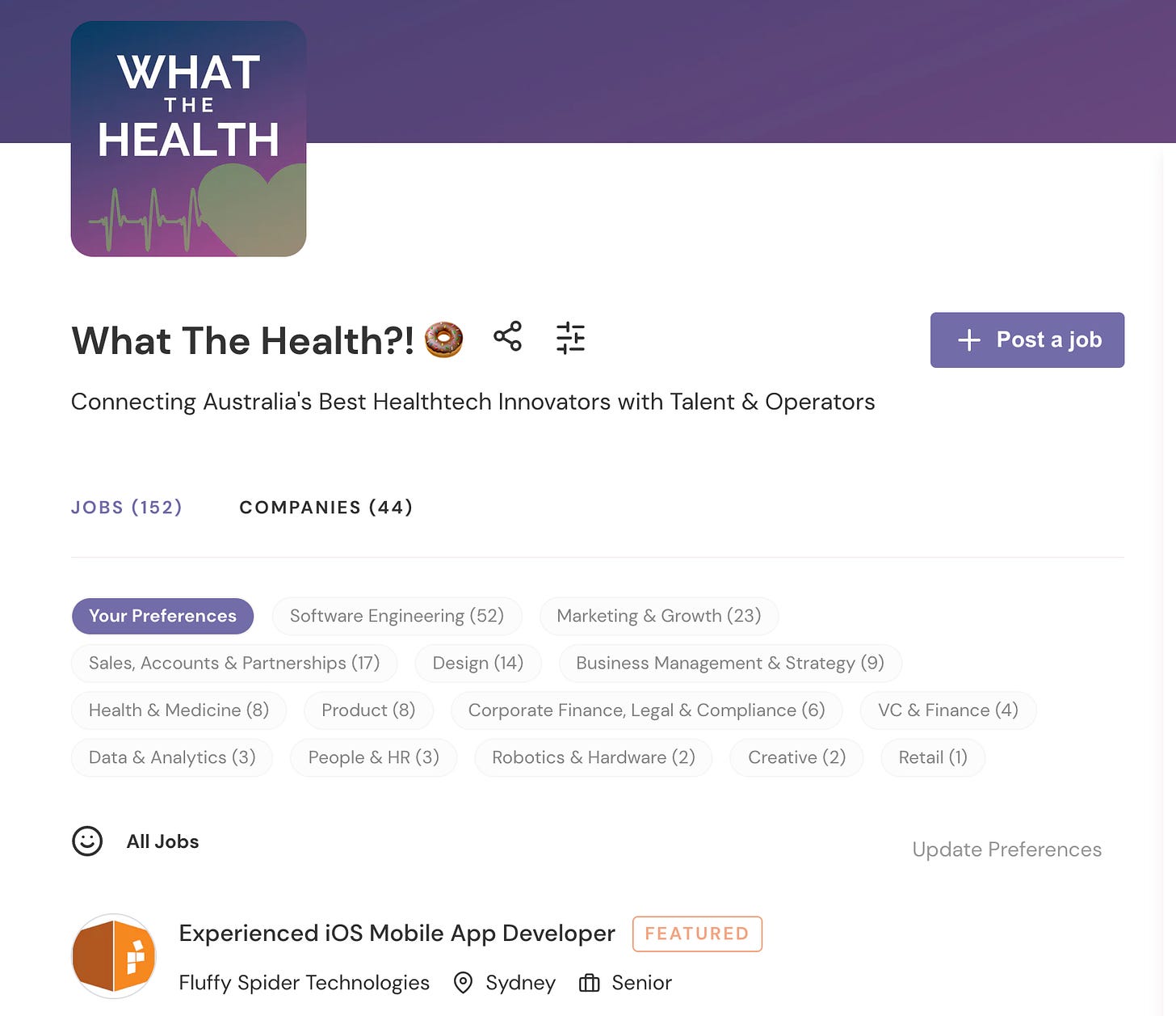 What the Health Jobs Board