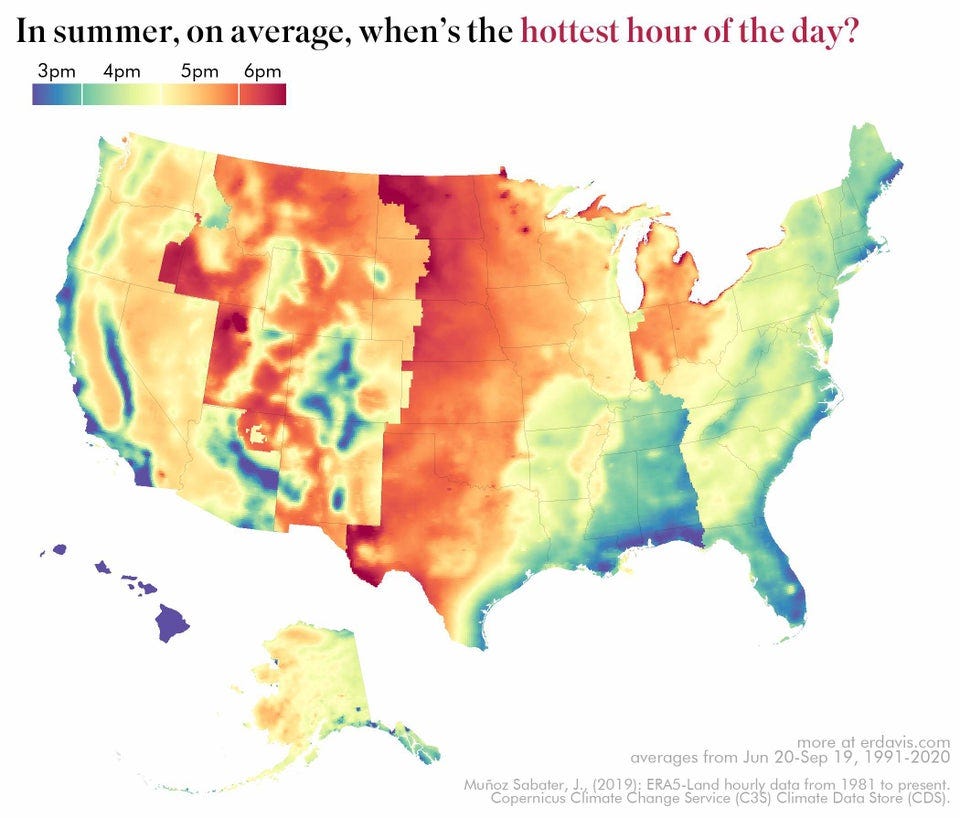 r/dataisbeautiful - What’s the warmest hour of the day? [OC]