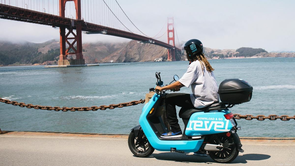 Revel launches mopeds in SF, new safety rules require helmet selfie - San  Francisco Business Times