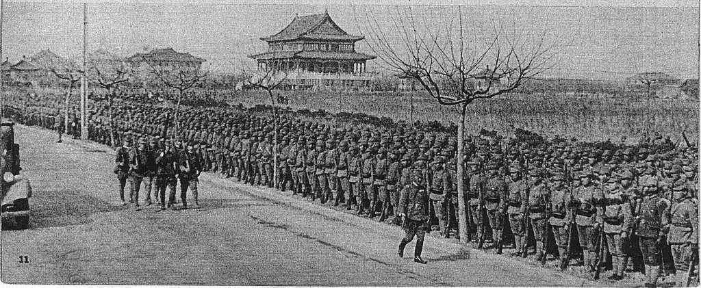 Japanese Army Troops on parade in Nanking, China