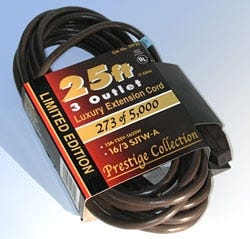 A rare 2001 extension cord with a limited run of 5,000. Its value is estimated at $750.