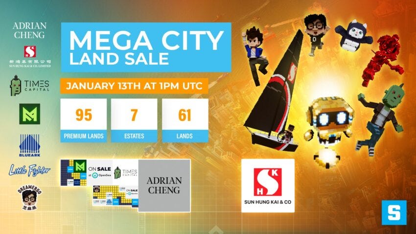 Sandbox Mega City land sale banner