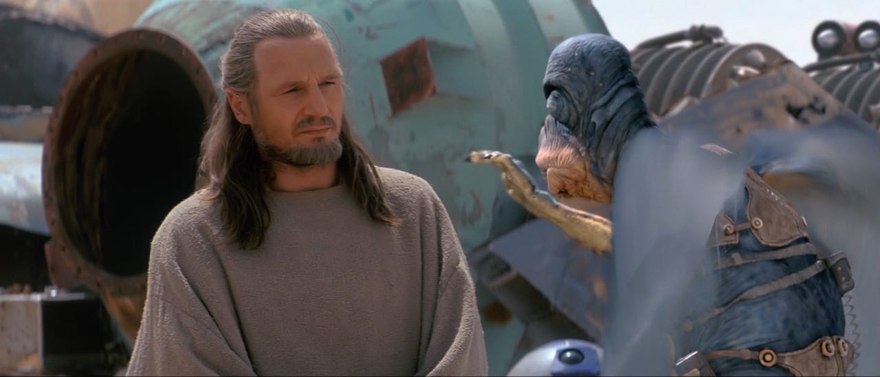 Qui-Gon with Watto from Star Wars: The Phantom Menace