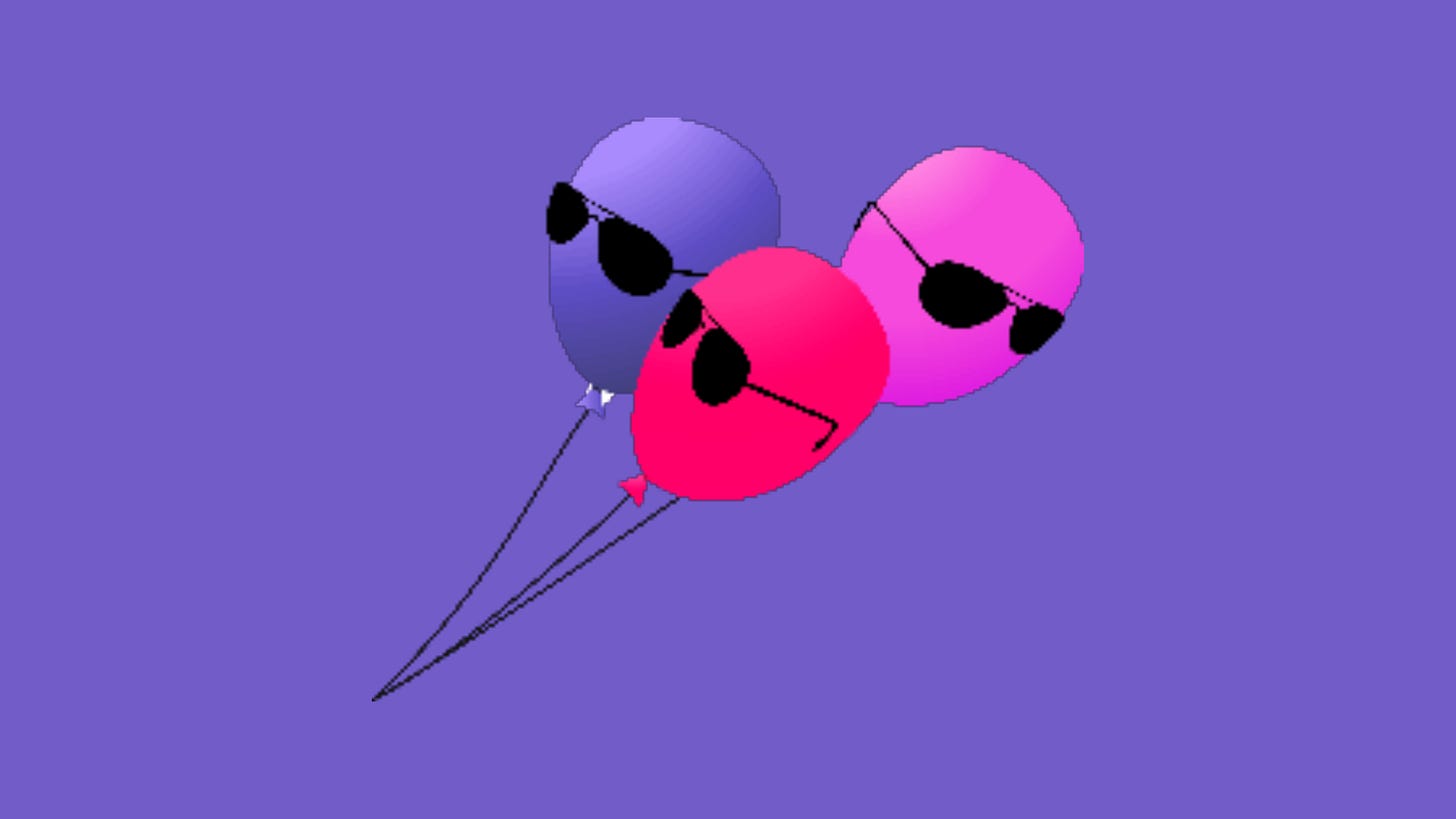 Picture of ballons with eye glasses