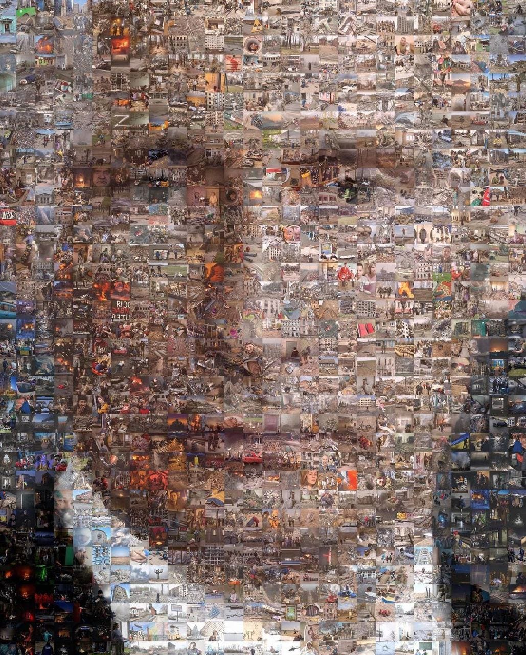 A Belarusian photographer made a photo mosaic depicting Vladimir Putin  using 1.5k pictures he took of suffering, history, and the war in Ukraine :  r/Damnthatsinteresting