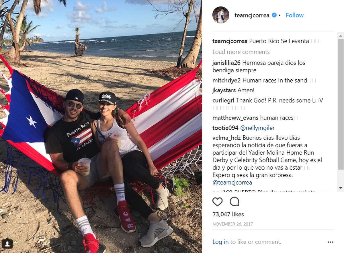 Carlos Correa ... Went back home to visit Puerto Rico with his fiancee Daniella Rodriguez. (Instagram)