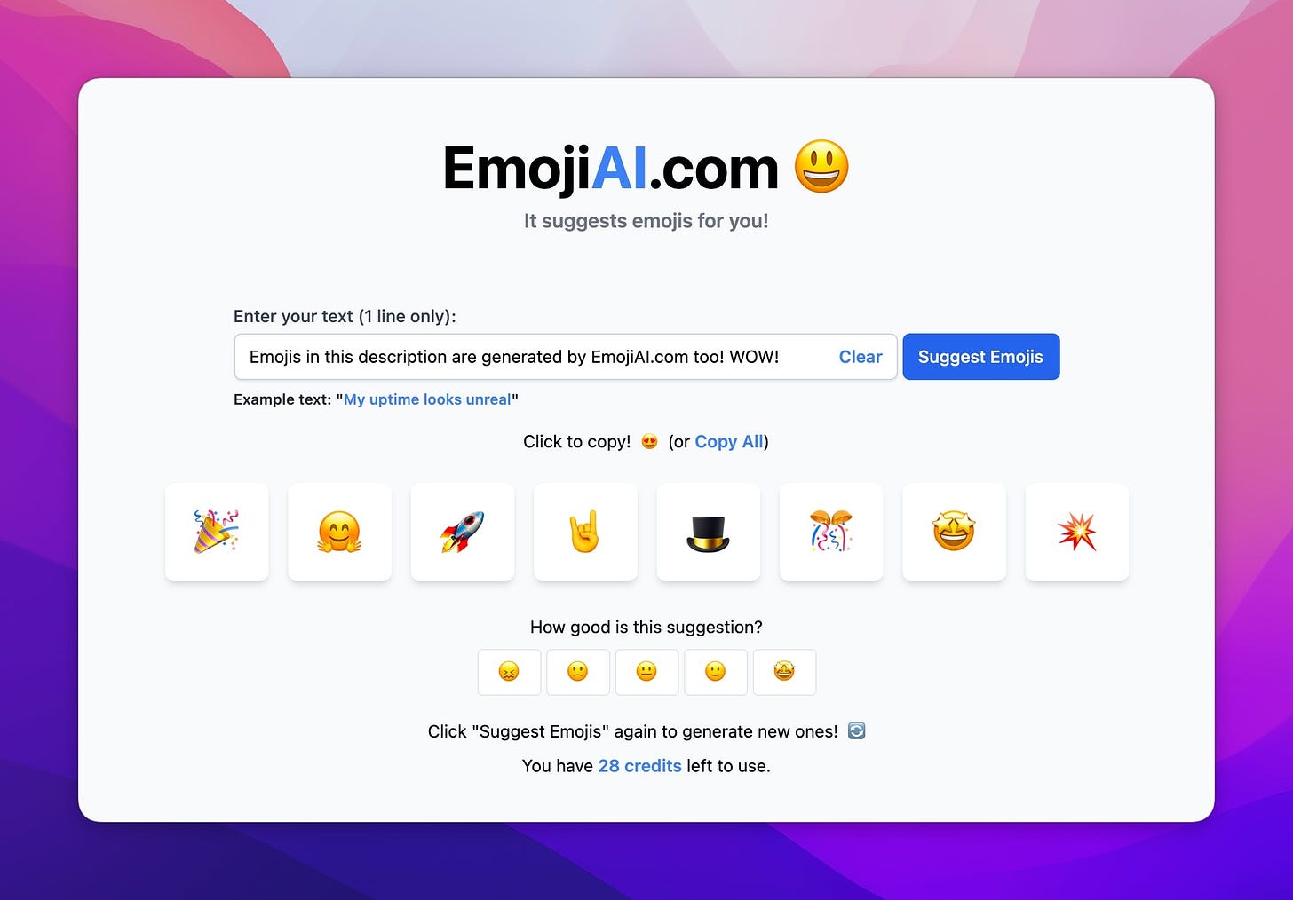 Give it a try at EmojiAI.com 😁
