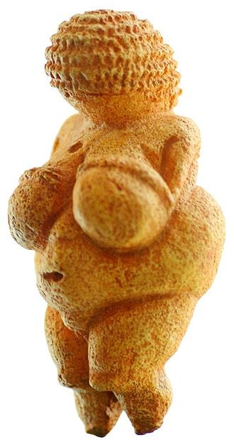 Willendorf Venus c. 28,000 BCE – 25,000 BCE Discovere 1908 near Willendorf, by Josef Szombathy, Naturhistorisches Museum, Vienna, Austria