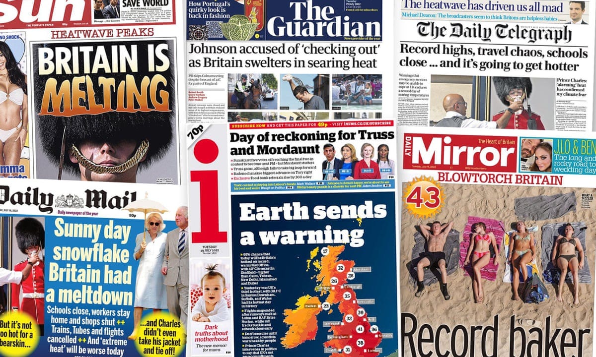 Earth sends a warning': how the papers covered the UK's scorching heat |  Media | The Guardian