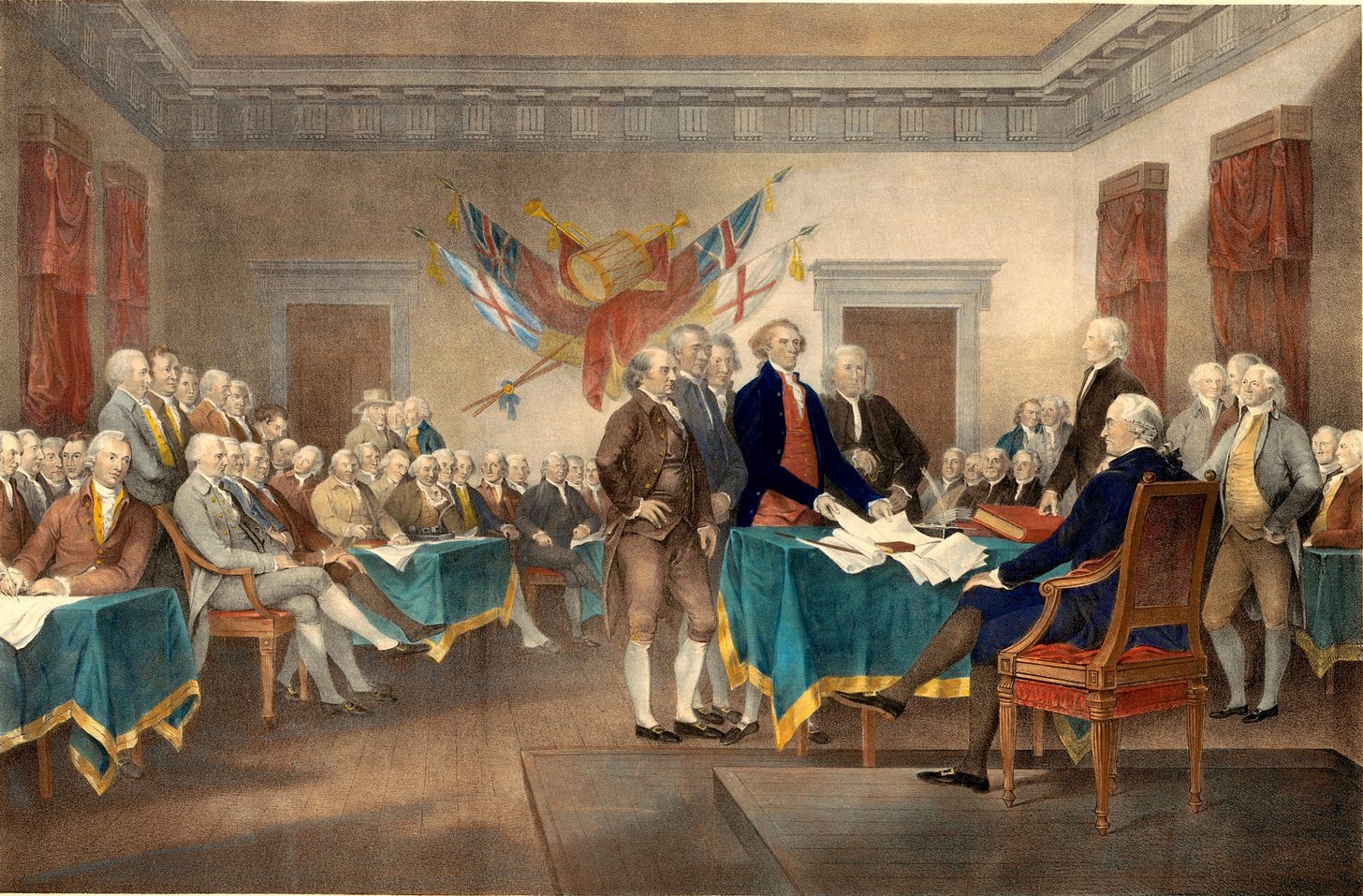 Image result from https://medium.com/@BonnieKGoodman/otd-in-history-august-2-1776-second-continental-congress-delegates-sign-the-declaration-of-44af0fe594fb