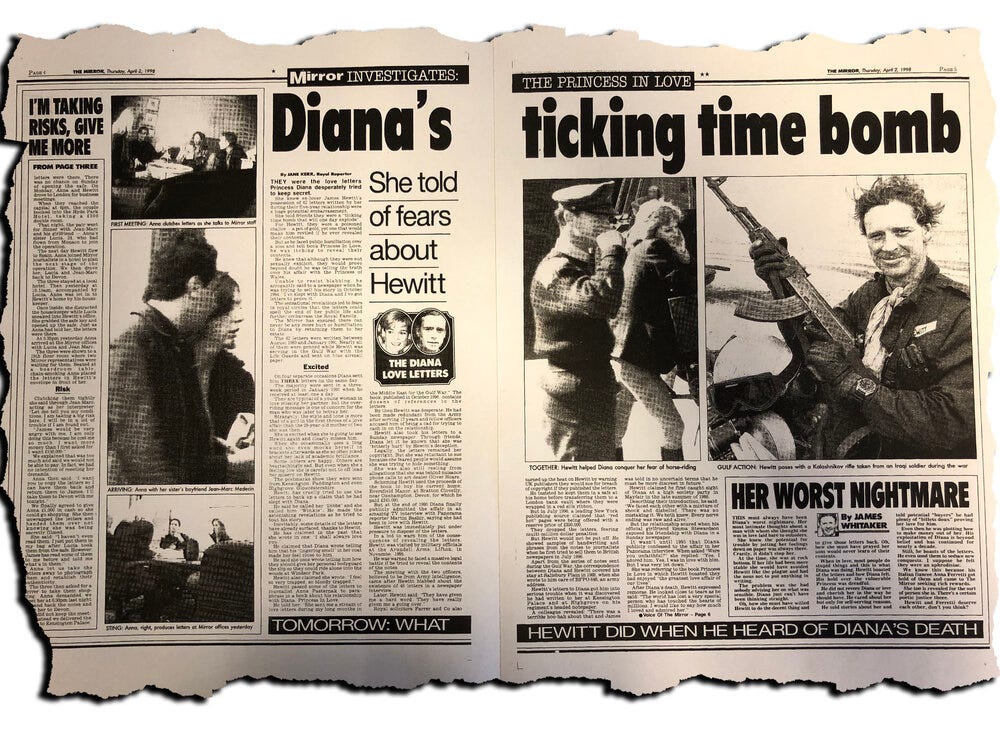 Morality or cover up? How the Mirror reported on Diana letters