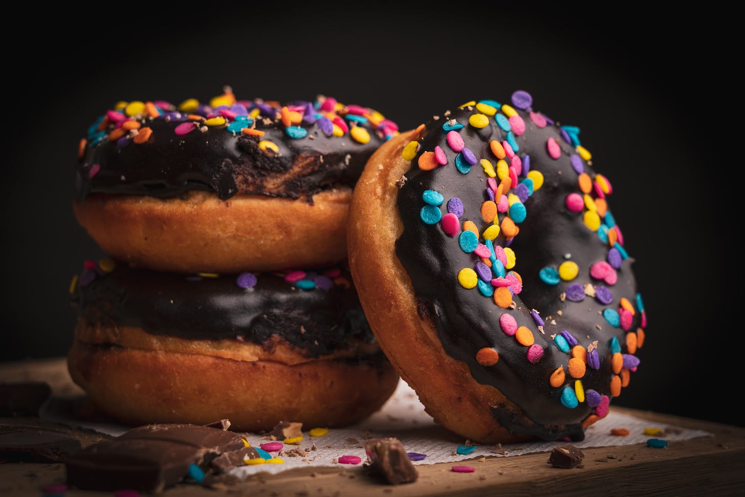 iced donuts with sprinkles