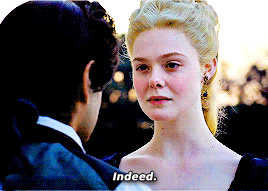 Elle Fanning in The Great saying "indeed" GIF