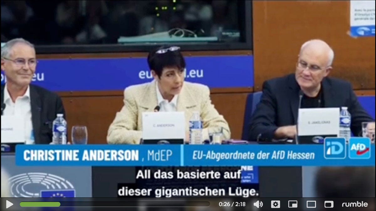 German MEP Christine Anderson Outlines the Gigantic Lie