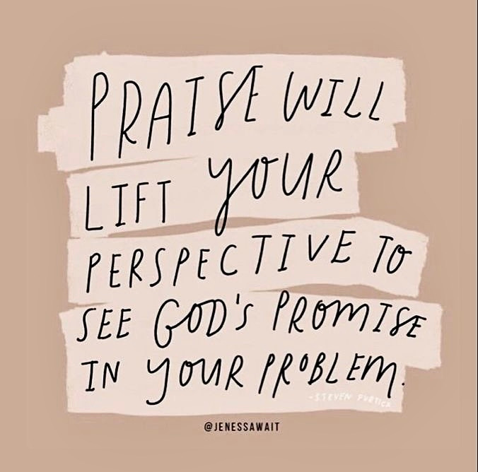 Praise will lift your perspective to see God's promise in your problem. 