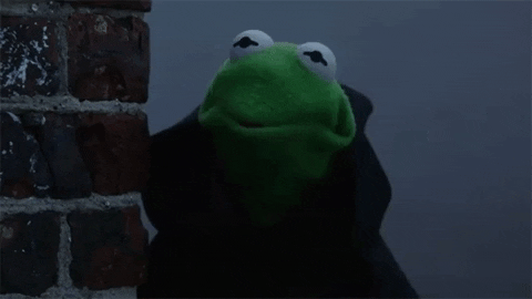 Kermit the Frog laughing in an evil way