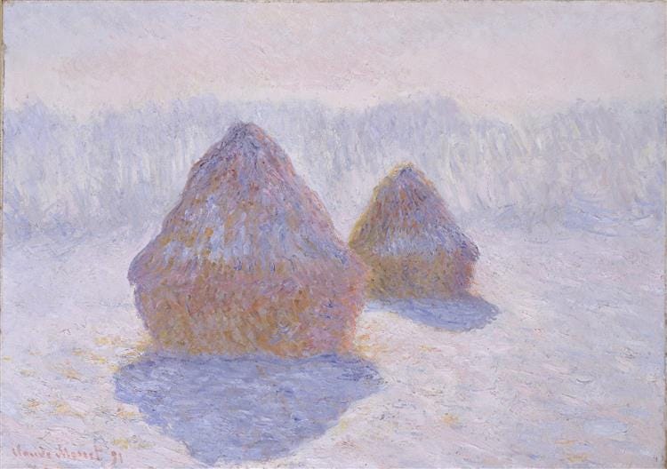 Haystacks (Effect of Snow and Sun), 1891 - Claude Monet - WikiArt.org