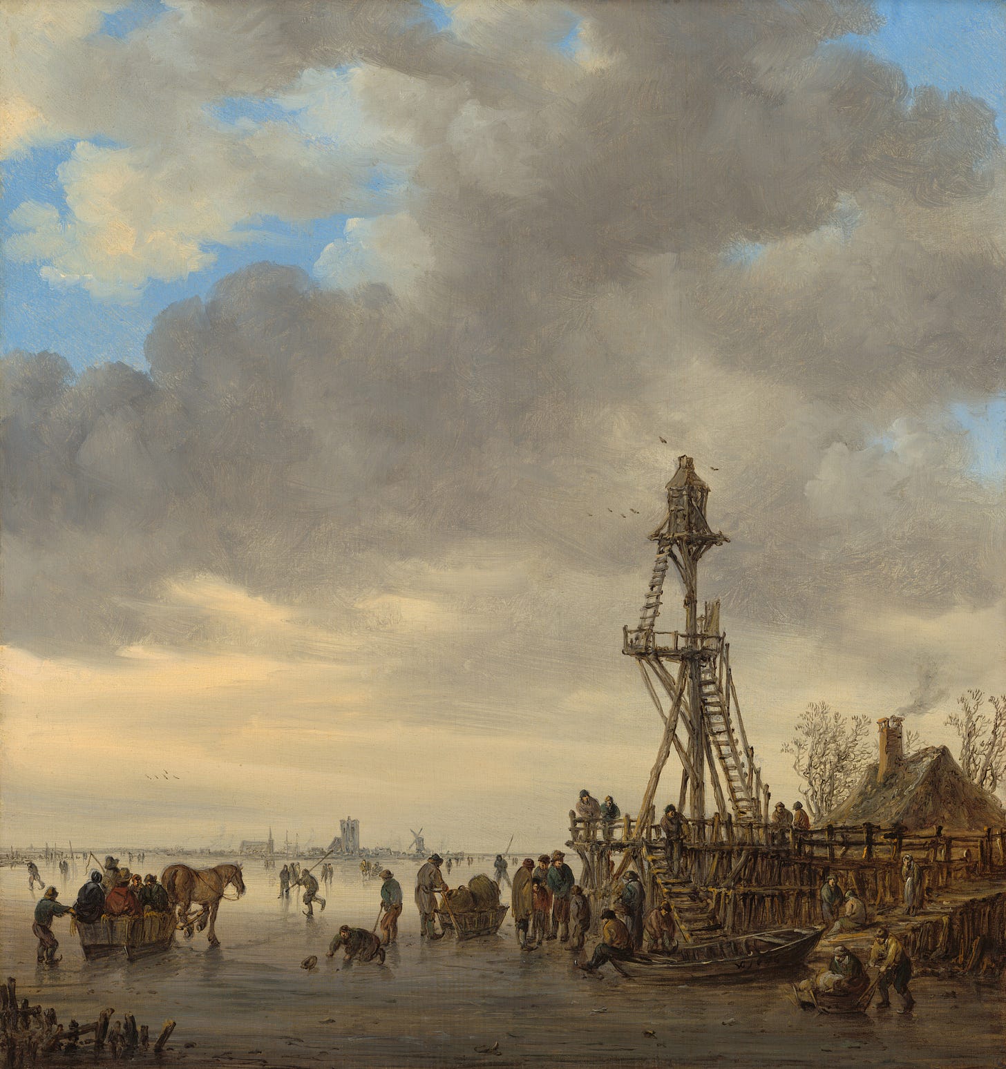 Ice Scene near a Wooden Observation Tower, 1646 by Jan van Goyen