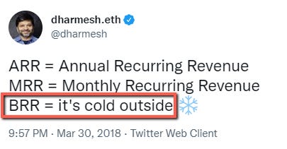 Screenshot of Dharmesh's tweet