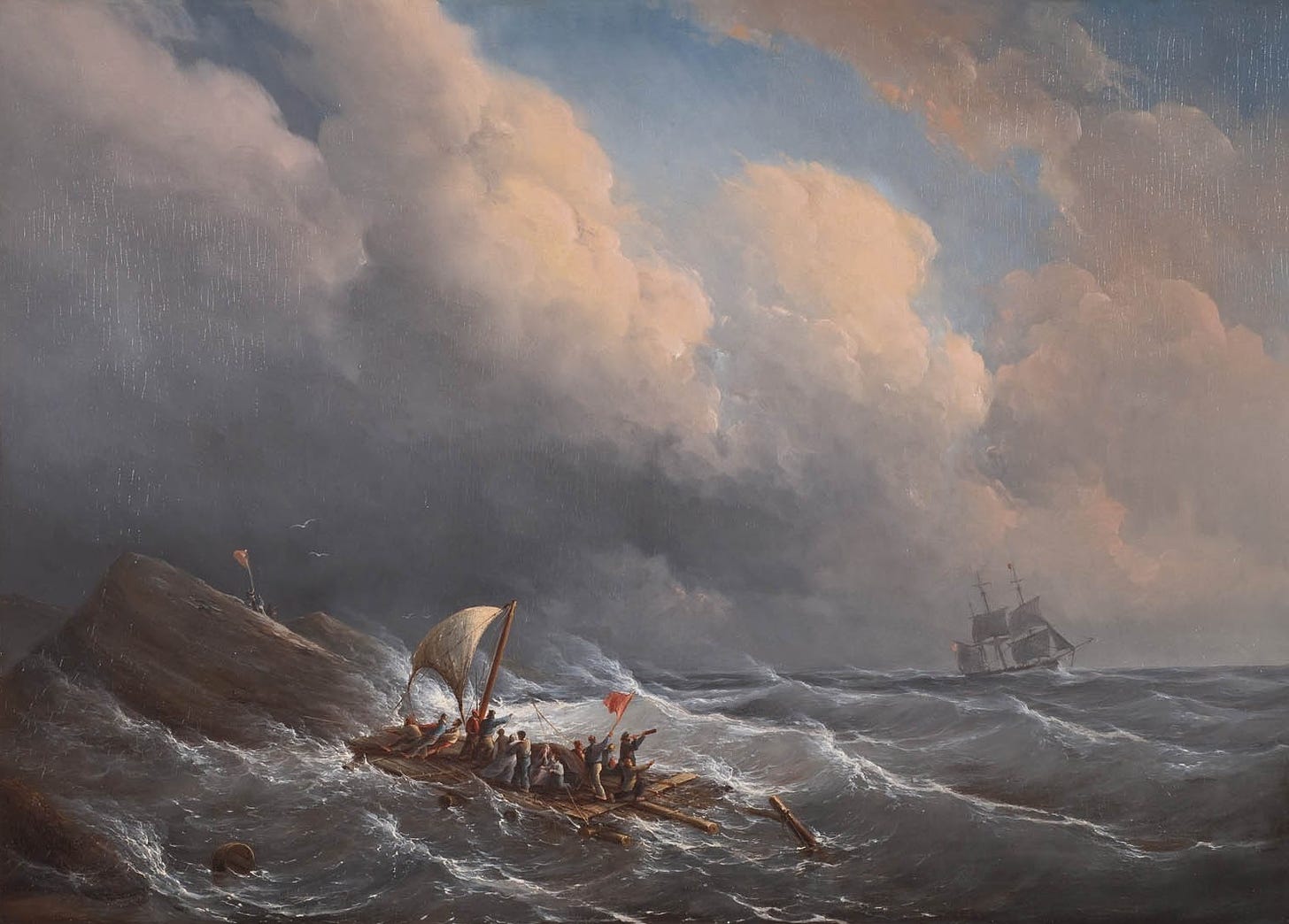 painting, Sea, Classic art, Waves, Clouds, Ship, Rafting Wallpapers HD / Desktop and Mobile ...