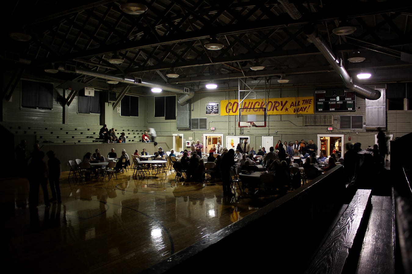 Basketball isn’t the only use for Knightstown’s historic Hoosier Gym Community Center. Weddings, birthday parties, class reunions, political forums, alumni banquets and sock hops (like the one in this photo) are regular events. Youth basketball leagues practice and play there regularly, as do adult pick-up ball leagues.