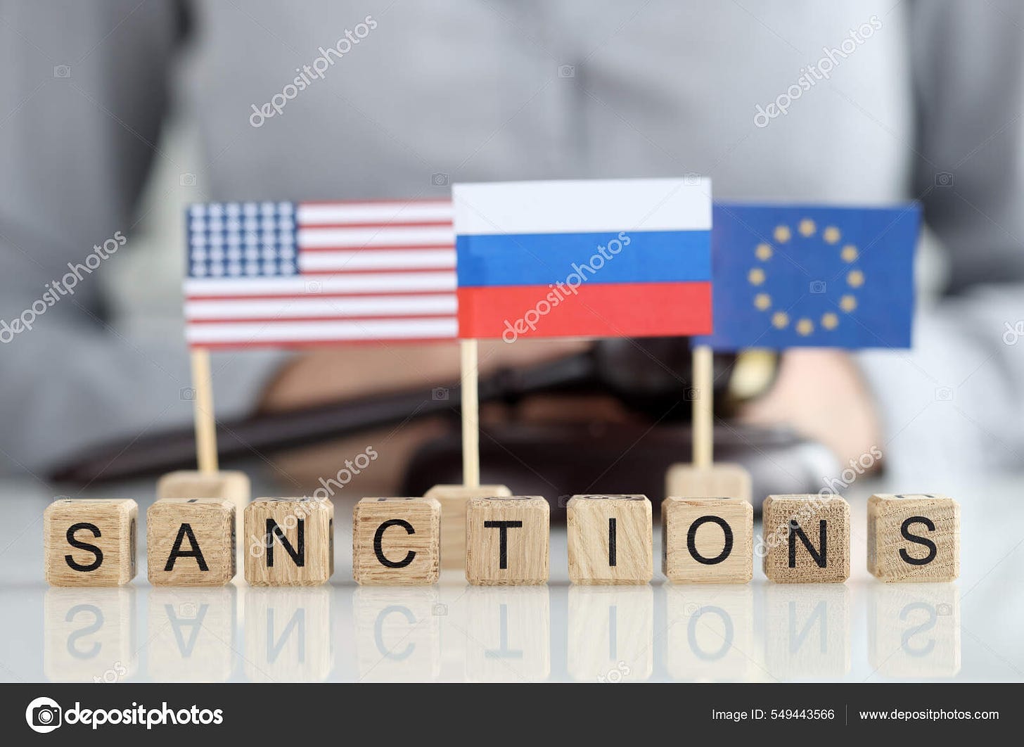 Imposition de sanctions par l'Union européenne et l'Amérique contre l'agresseur Russie — Photo