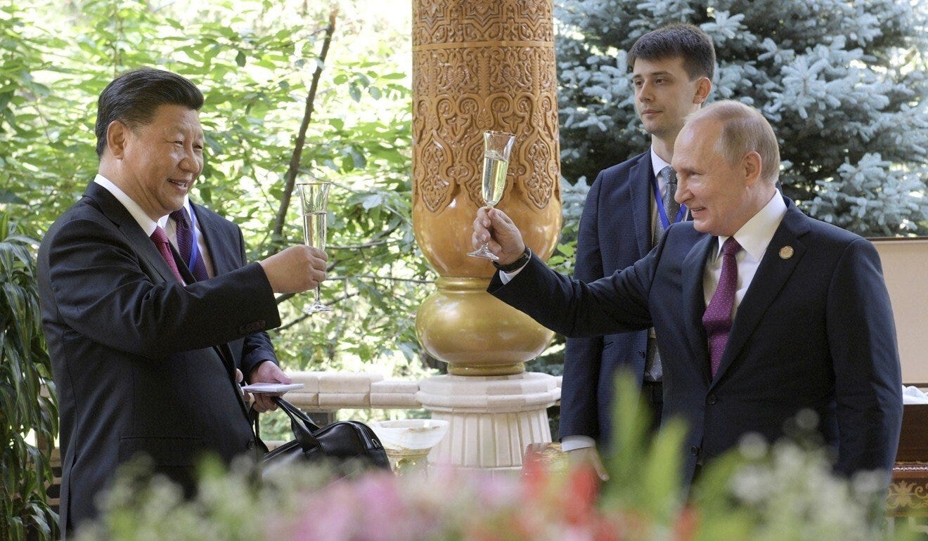 Relations between the two countries have steadily improved under Vladimir Putin and Xi Jinping. Photo: AP