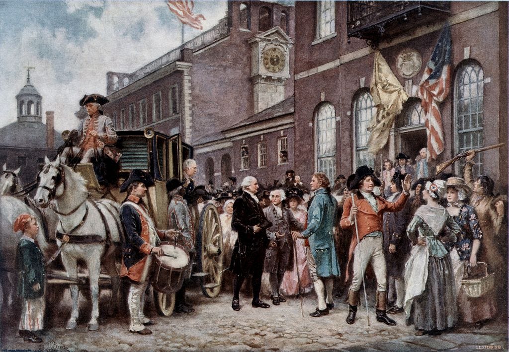 "Washington's inauguration at Philadelphia," by Jean Leon Gerome Ferris 